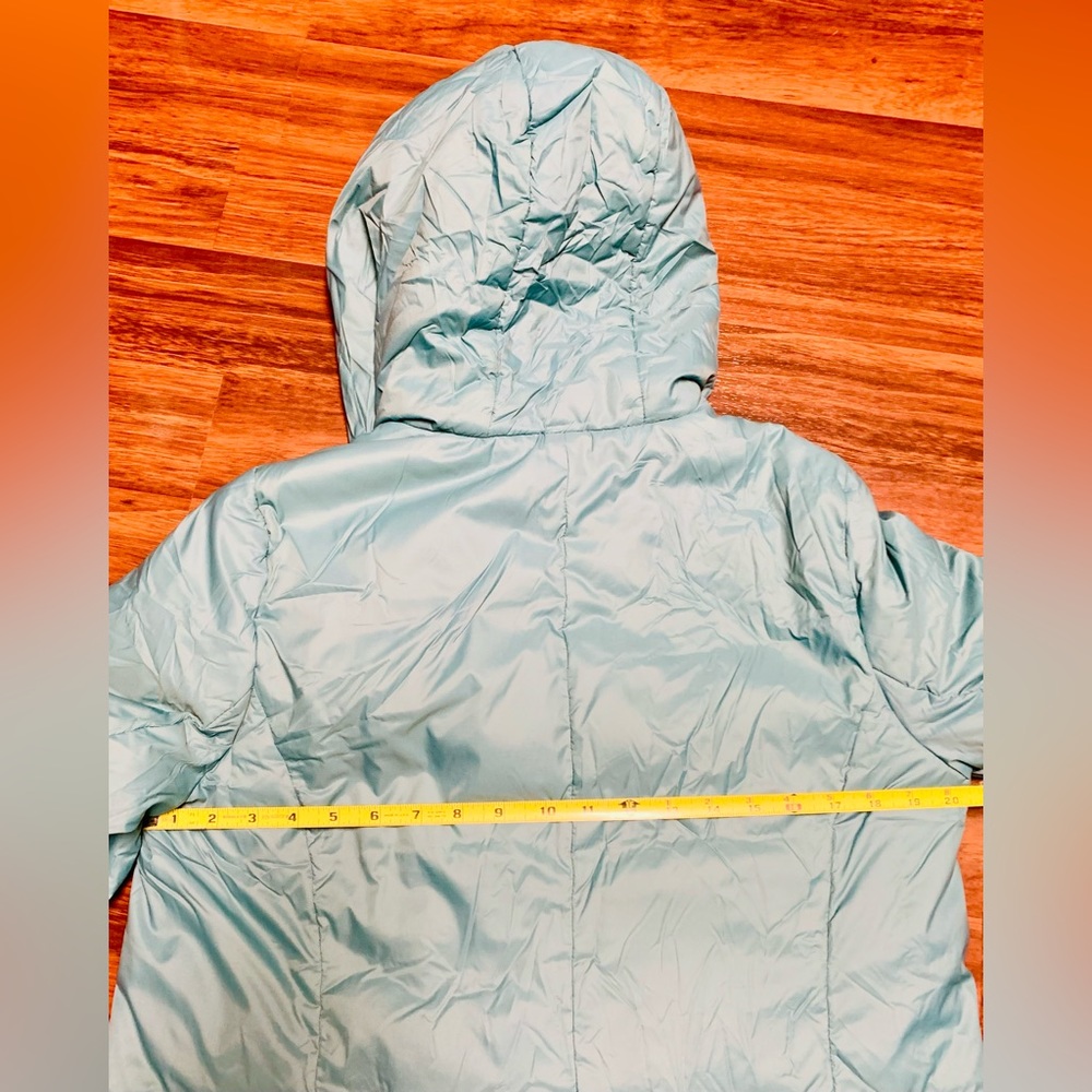 J. Jill Emerson Down Puffer Jacket Hood Jacket Blue Topaz Size M Tall EUC - Picture 6 of 10